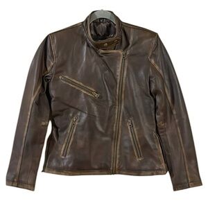 DashX Kenna-W Lambskin Distressed Leather Moto Jacket